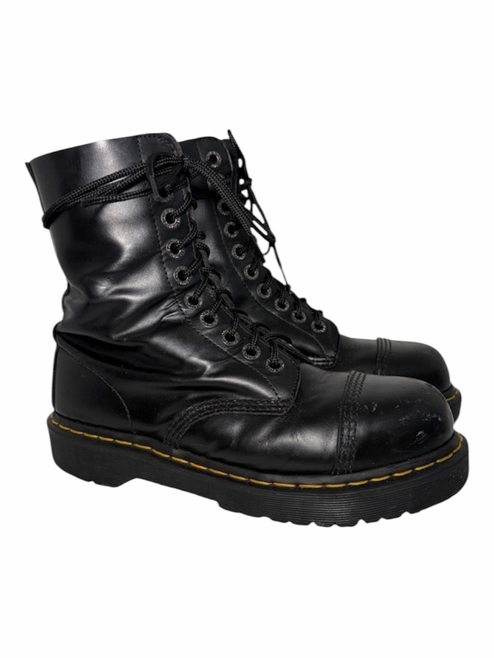 Dr Martens 8761 BxB Steel Toe Combat Boots Black 10 Eye UK 6 US M 7 W 8